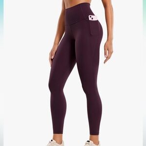 CRZ YOGA XXS Womens Butterluxe Workout Leggings 25” W/ Pockets - Purple